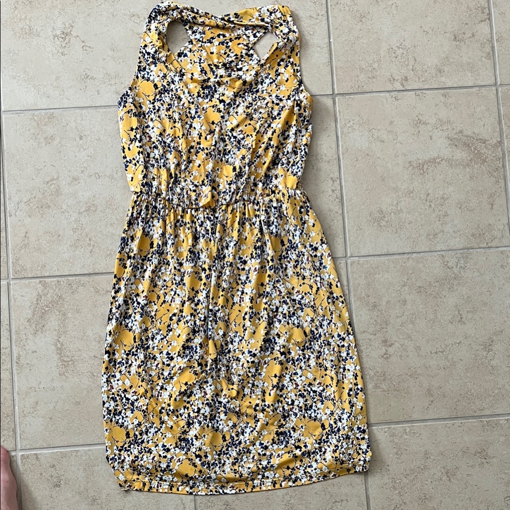 Kaileigh Yellow and Black Floral Mini Dress